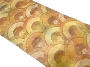 花青海波模様織り出し　名古屋帯